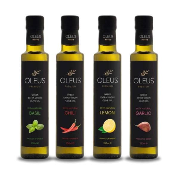 Lamda Foods Εξαιρετικό Παρθένο Ελαιόλαδο Oleus Premium Άρωμα Σκόρδου 250ml