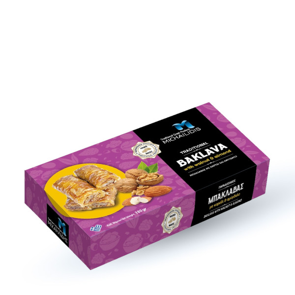 Μιχαηλίδης Σιροπιαστά Μπακλαβάς Με Καρύδι Αμύγδαλο 180gr