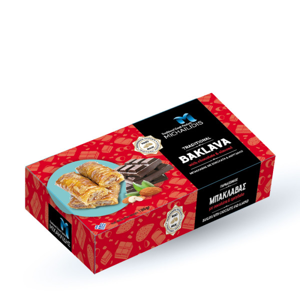 Μιχαηλίδης Σιροπιαστά Μπακλαβάς Με Σοκολάτα Αμύγδαλο 180gr