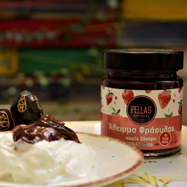 Pella’s Delicacies Άλειμμα Φράουλας Χωρίς Ζάχαρη 225gr