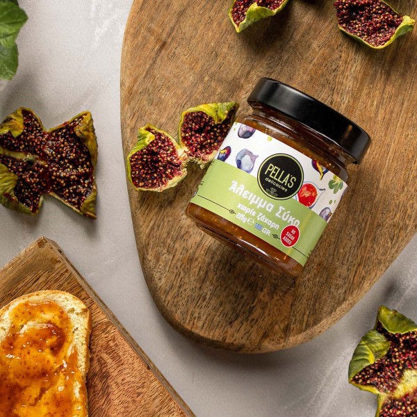 Pella’s Delicacies Άλειμμα Σύκο Χωρίς Ζάχαρη Μαρμελάδα 225gr