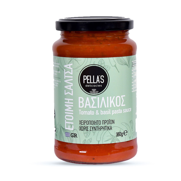 Pella’s Delicacies Σάλτσα Ντομάτας Με Βασιλικό 360gr