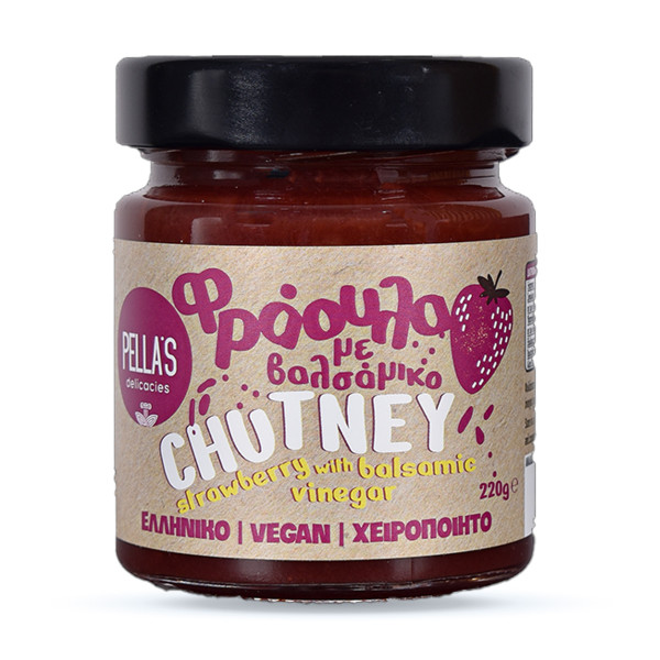 Pella’s Delicacies Chutney Φράουλας Με Βαλσάμικο 220gr