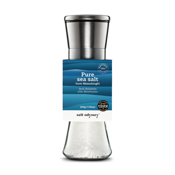 Salt Odyssey Μύλος Inox Θαλασσινό Αλάτι Μεσολογγίου Φυσικό 190gr