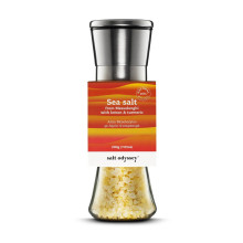 Salt Odyssey Μύλος Inox Θαλασσινό Αλάτι Μεσολογγίου Λεμόνι Κουρκουμά 190gr
