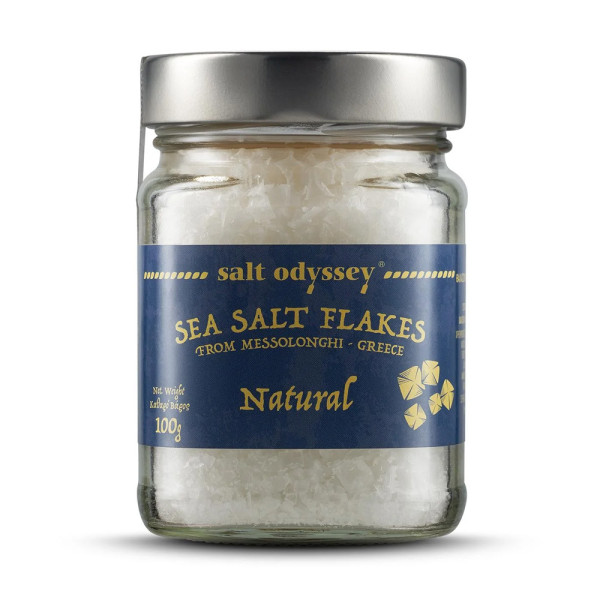 Salt Odyssey Βάζο Νιφάδες Θαλασσινό Αλάτι Μεσολογγίου Φυσικό 100gr