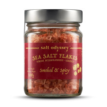 Salt Odyssey Βάζο Νιφάδες Θαλασσινό Αλάτι Μεσολογγίου Καπνιστό Πικάντικο 100gr