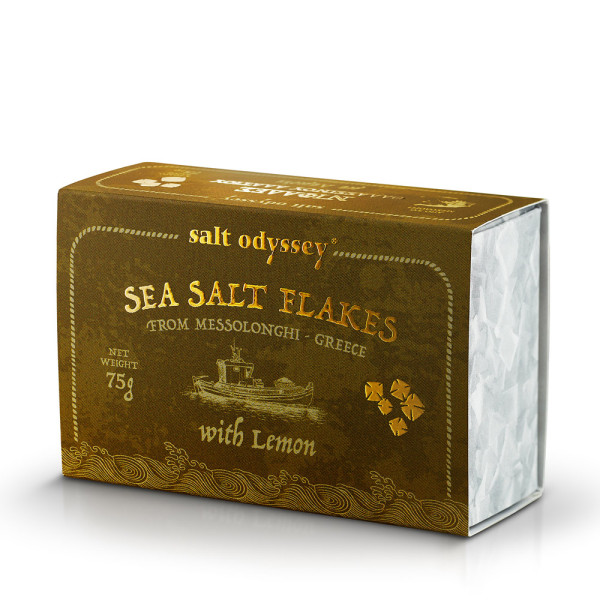Salt Odyssey Box Νιφάδες Θαλασσινό Αλάτι Μεσολογγίου Λεμόνι 75gr