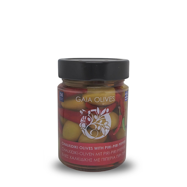 Gaia Olives Πράσινες Ελιές Χαλκιδικής Γεμιστές Με Πιπεριά Chili 200gr