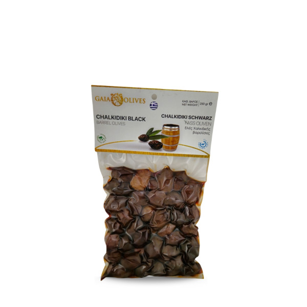 Gaia Olives Μαύρες Ελιές Καλαμών Σταφιδάτες Vacuum 250gr