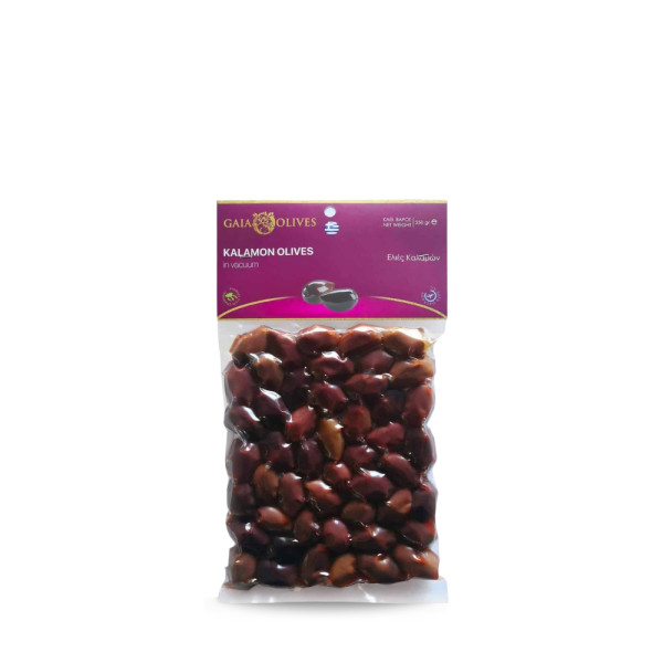 Gaia Olives Μαύρες Ελιές Καλαμών Vacuum 250gr