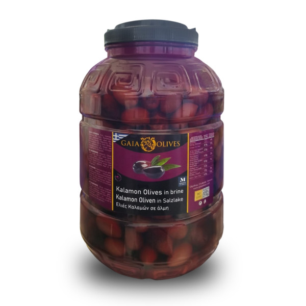 Gaia Olives Μαύρες Ελιές Καλαμών Jumbo 3Kg