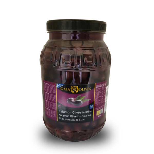 Gaia Olives Μαύρες Ελιές Καλαμών Jumbo 2Kg