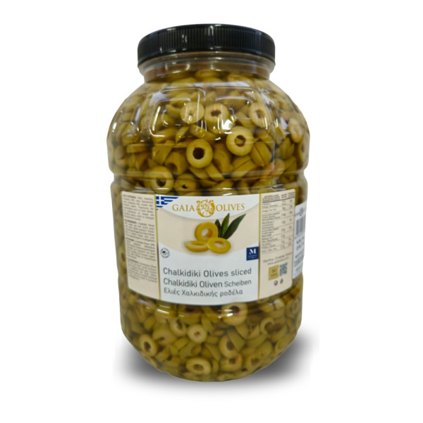 Gaia Olives Πράσινες Ελιές Χαλκιδικής Σε Ροδέλα 3Kg