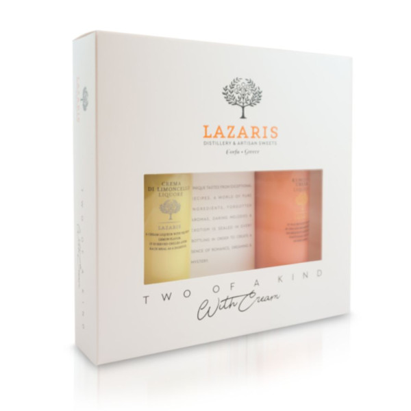 Lazaris Distillery Λικέρ Κουμ Κουάτ Λιμοντσέλο Κρέμα Σετ Δώρου 2x100ml