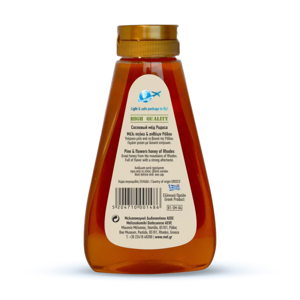 Μελισσοκομική Δωδεκανήσου Μέλι Πεύκου Και Ανθέων Ρόδου Squeeze 500gr