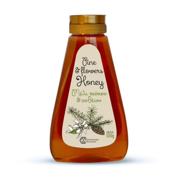 Μελισσοκομική Δωδεκανήσου Μέλι Πεύκου Και Ανθέων Ρόδου Squeeze 500gr