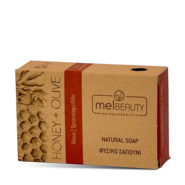 Melbeauty Φυσικό Σαπούνι Ελαιόλαδου Με Μέλι Άρωμα Τριαντάφυλλο 85gr